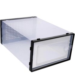 Set of 12 Shoe Boxes — Drawer-Style Plastic Storage Bins, Designed Specifically for Sneakers; Stackable and Space-Saving, Ideal for Closet Organizatio