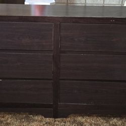 Brown Dresser 6 Drawer