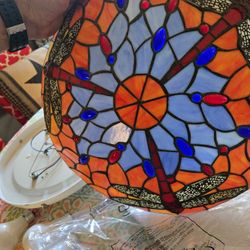 Tiffany Style Dragon Fly Ceiling Lamp.