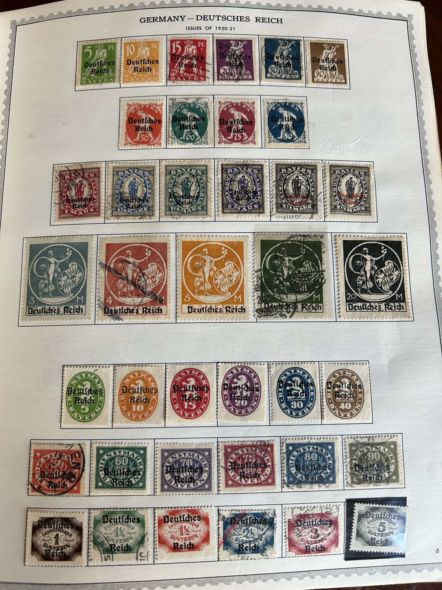Rare German Deutsche Reich posted stamp collection complete set 1920 to 1921