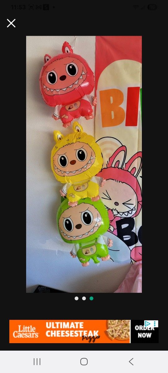 Labubu Birthday Banner And Ballons