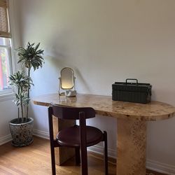 Burl Wood Console Table / Desk 