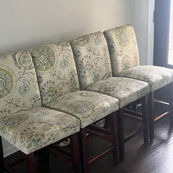 Four Identical Living Room Or Dining Room Chairs! Fair Condition