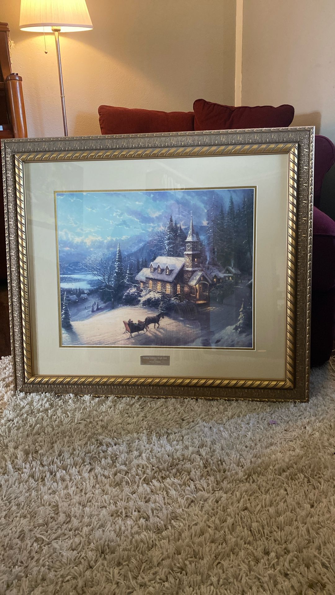 Thomas Kinkade Library Edition Print: Sunday Evening Sleigh Ride