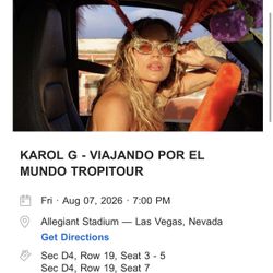 Karol G Las Vegas Floor Tickets X4