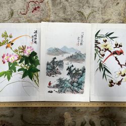 3 Chinese Paintings On Silk 