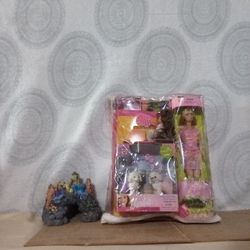 Flower Barbie Doll Set In Bag My Little Mermaid Ceramic Sculpture 