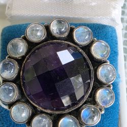 Sterling Silver Blue Stones Size 7