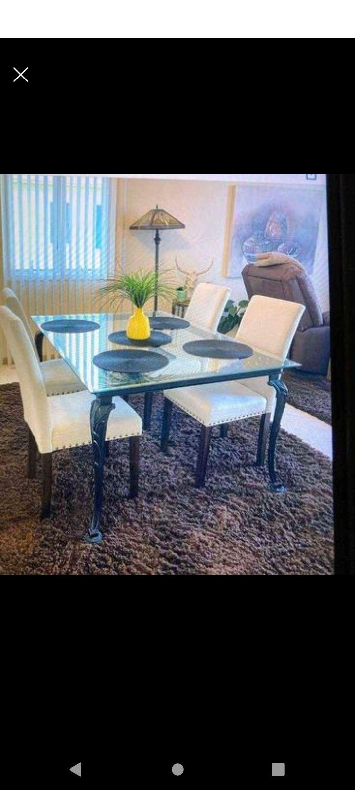 Rod Iron Glass Dining Room Table 