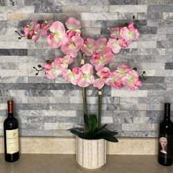 Faux Pink Orchid Arrangement