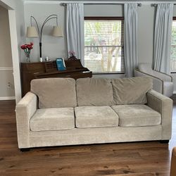 Haverty’s Brown Fabric Sofa.  