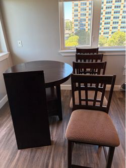 Full  high bar dining table set with 4 chairs