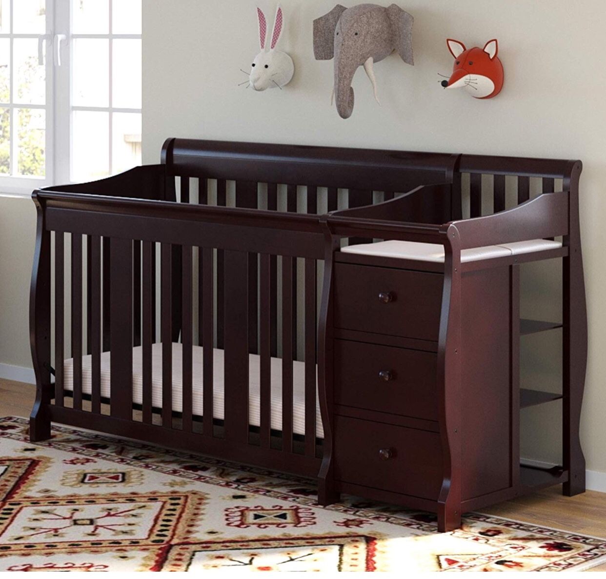 Storkcraft portafino convertible crib with changing table