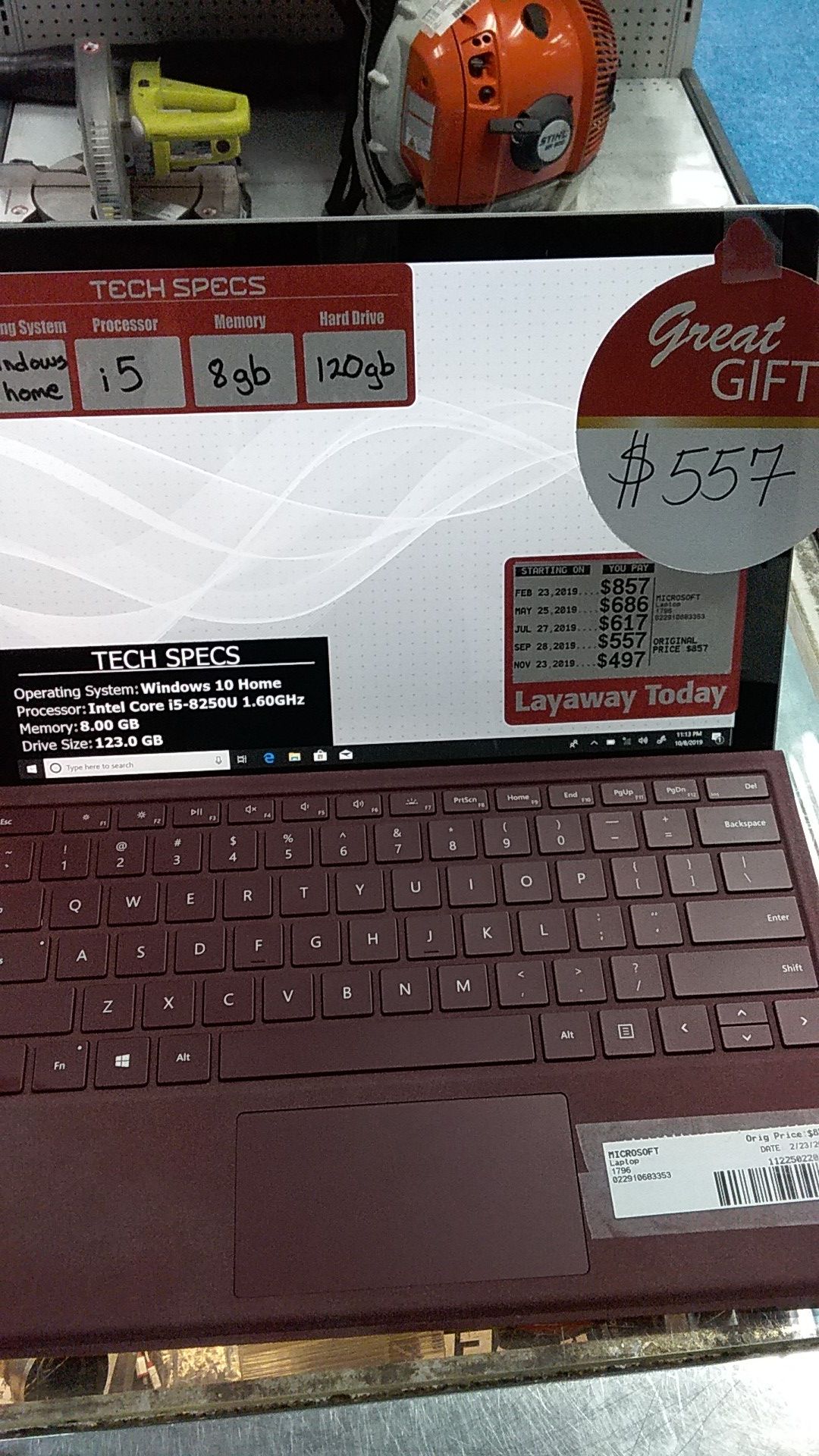 Microsoft surface pro 1796 laptop