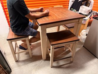Farmhouse Counter Height Table with Stools