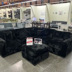 New Black Sectional 