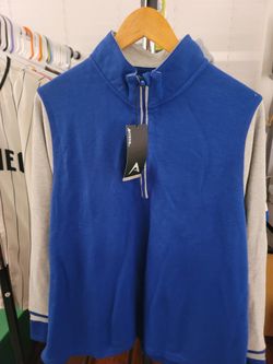 1/4 Zip XXL  Blue/ Gray Pullover Sweater *With Tags!*