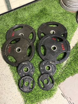 ETE and Gymenist Rubber Coated Olympic Weight Plate Set
