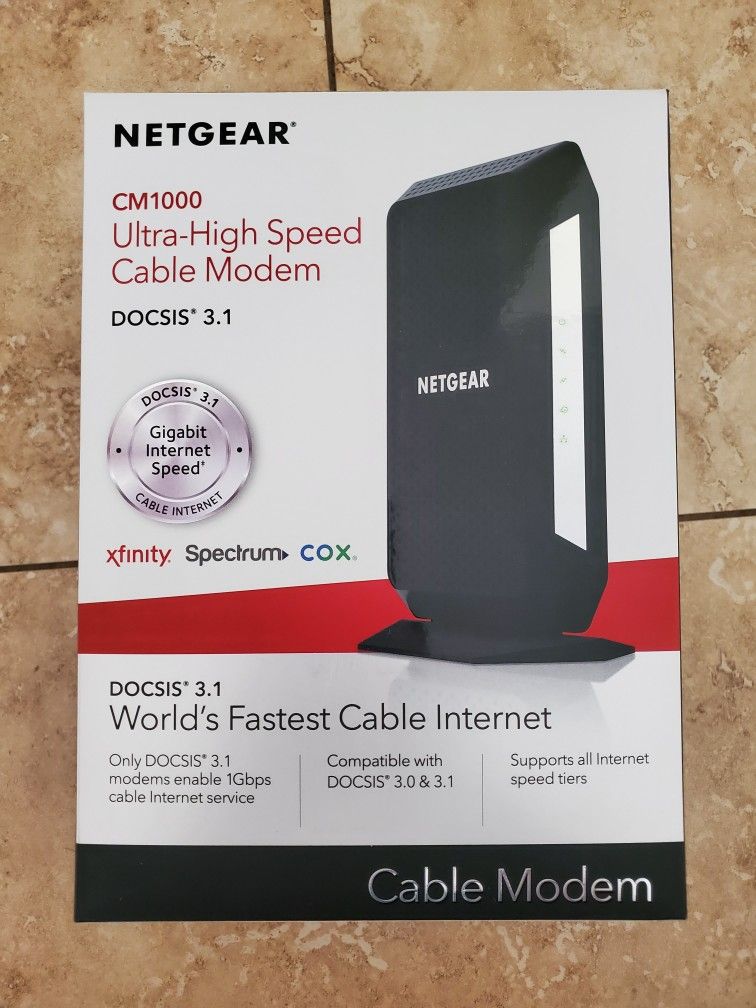 Netgear CM1000v2 cable modem DOCSIS 3.1