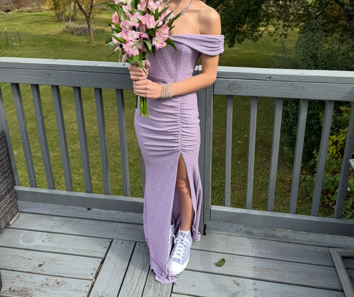 Purple Homecoming Dress Long Dress Size Small worn once, glittery