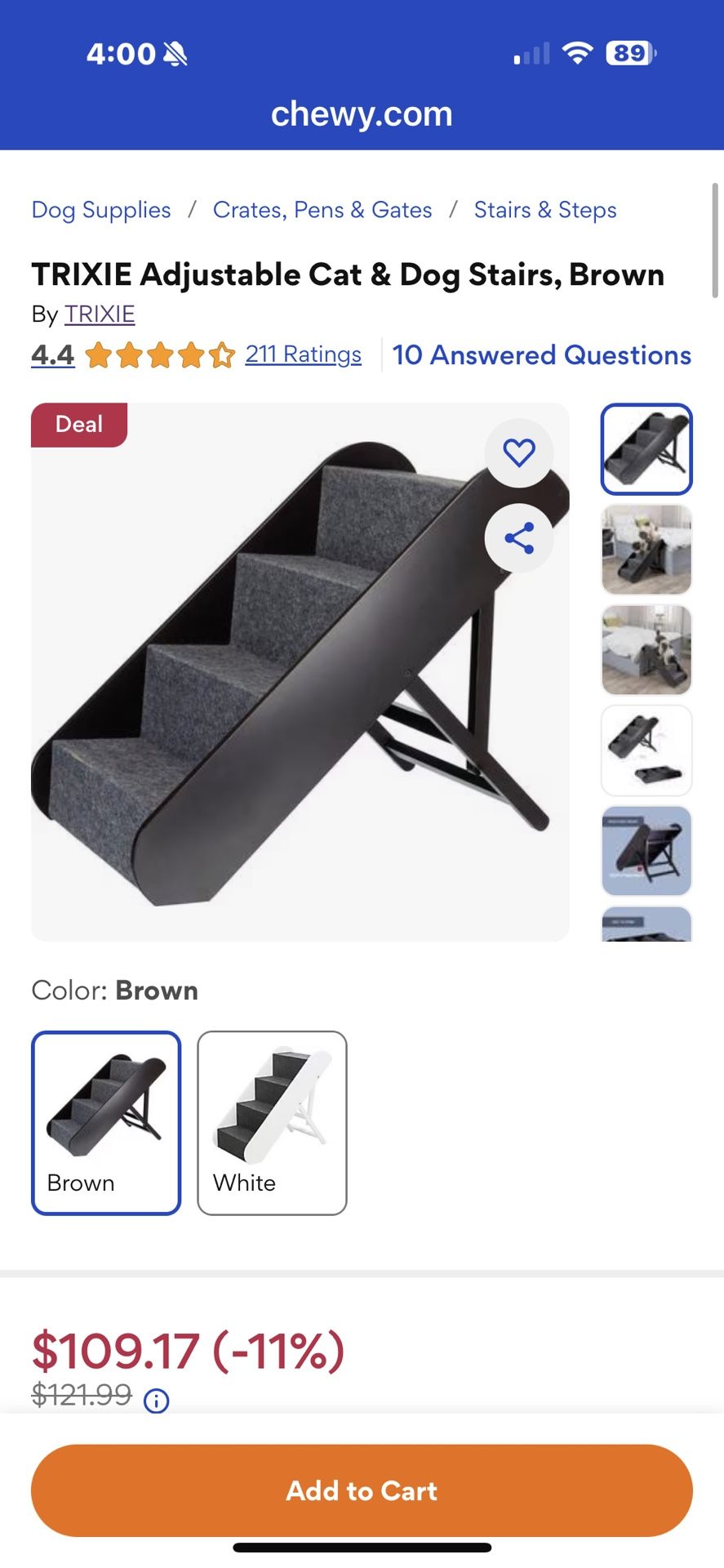 Pet Adjustable Steps For Bed Or Couch