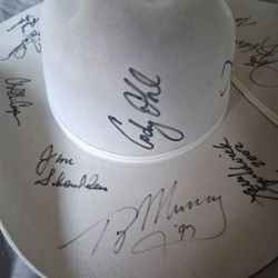 National Finals Rodeo Autograph Grail with Multiple Champions plus legendary Jim Shoulders autograph
