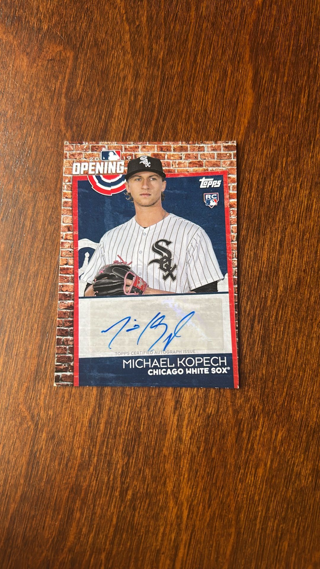 2019 Opening Day Michael Kopech Autograph
