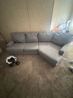 Ashley furniture - Gray Fabric Sectional Sofa with Chaise