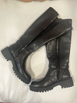 Leather Boots Under Knee High