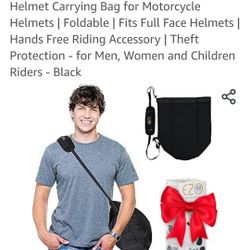 Helmet Carrying Bag for Motorcycle Helmets | Foldable | Fits Full Face Helmets | Hands Free Riding