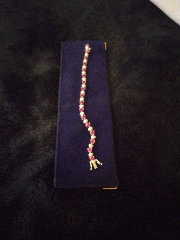 Silver Ruby Bracelet 