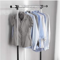 Mainstays Adjustable Rolling Garment Rack, Chrome & Black