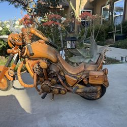 Vintage Hand Carved Harley Davidson Motorcycle