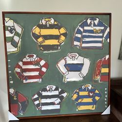 Colorful Rugby Shirt Framed Canvas Wall Art