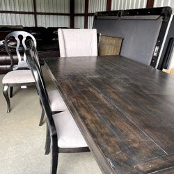 Solid Wood Dining Table With Chairs 
