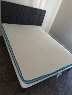 Queen Size Bed Frame + Mattress – Good Condition