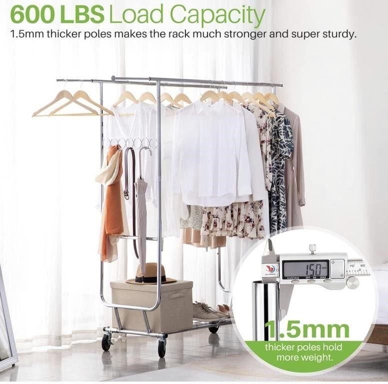 HOKEEPER Double Clothing Garment Rack for Sale in Whittier, CA OfferUp
