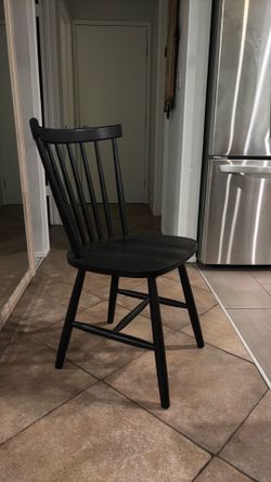 2 black wood dining chairs - BARELY USED!!