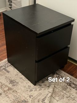 Set of 2 IKEA Malm 2-Drawer Nightstands