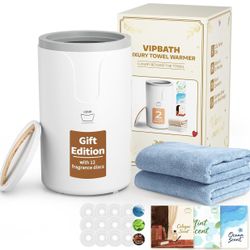 20L Luxury Towel Warmer Gift-Ready Box, Dual Heat, 30/60/90 Min Presets, Stainless Steel Interior, Tip-Over Auto Shut-Off, Includes 12 Fragrance Discs