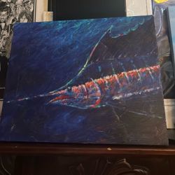 Sailfish ocean Pelagic Painting Canvas Art