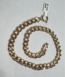 Gold Tone Curb Cuban Link Chain Necklace - 16 Inch 10mm Thick Statement Choker