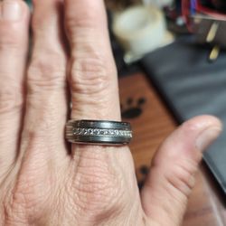 Tungsten Carbide Mens Wedding Band CZ Brushed Center Pinky Men Ring Band Jewelry