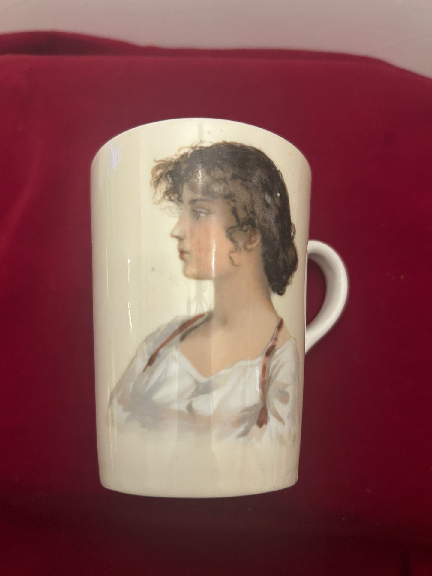 Rare Antique Woman Portrait Porcelain Germany 