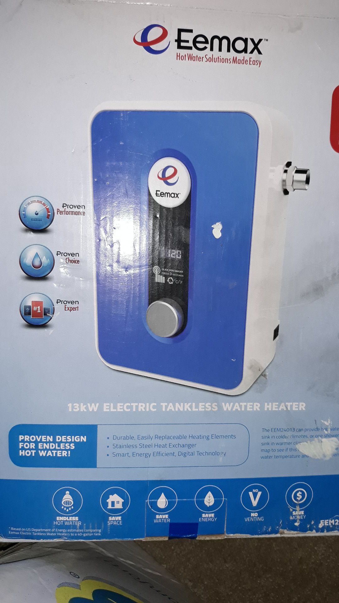 Brand new Eemax 13kW electric tankless water heater