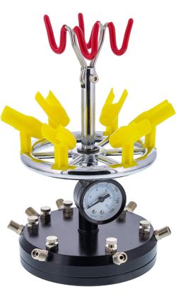 Master Airbrush Soporte para aerógrafo de 6 estaciones con colector de aire, capacidad para 8 aerógrafos con control de flujo de aire regulado, soport