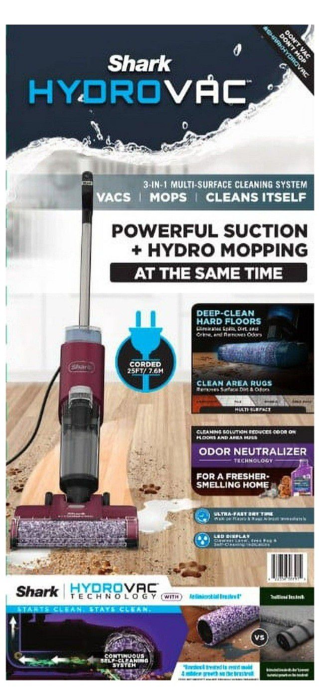  3in1 Vacuum, Mop & Self-Cleaning Corded 