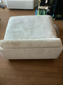 Armless corduroy lounge chair, offwhite