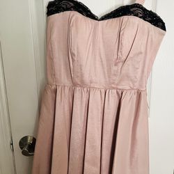 Pink Delia Dress With Black Lace