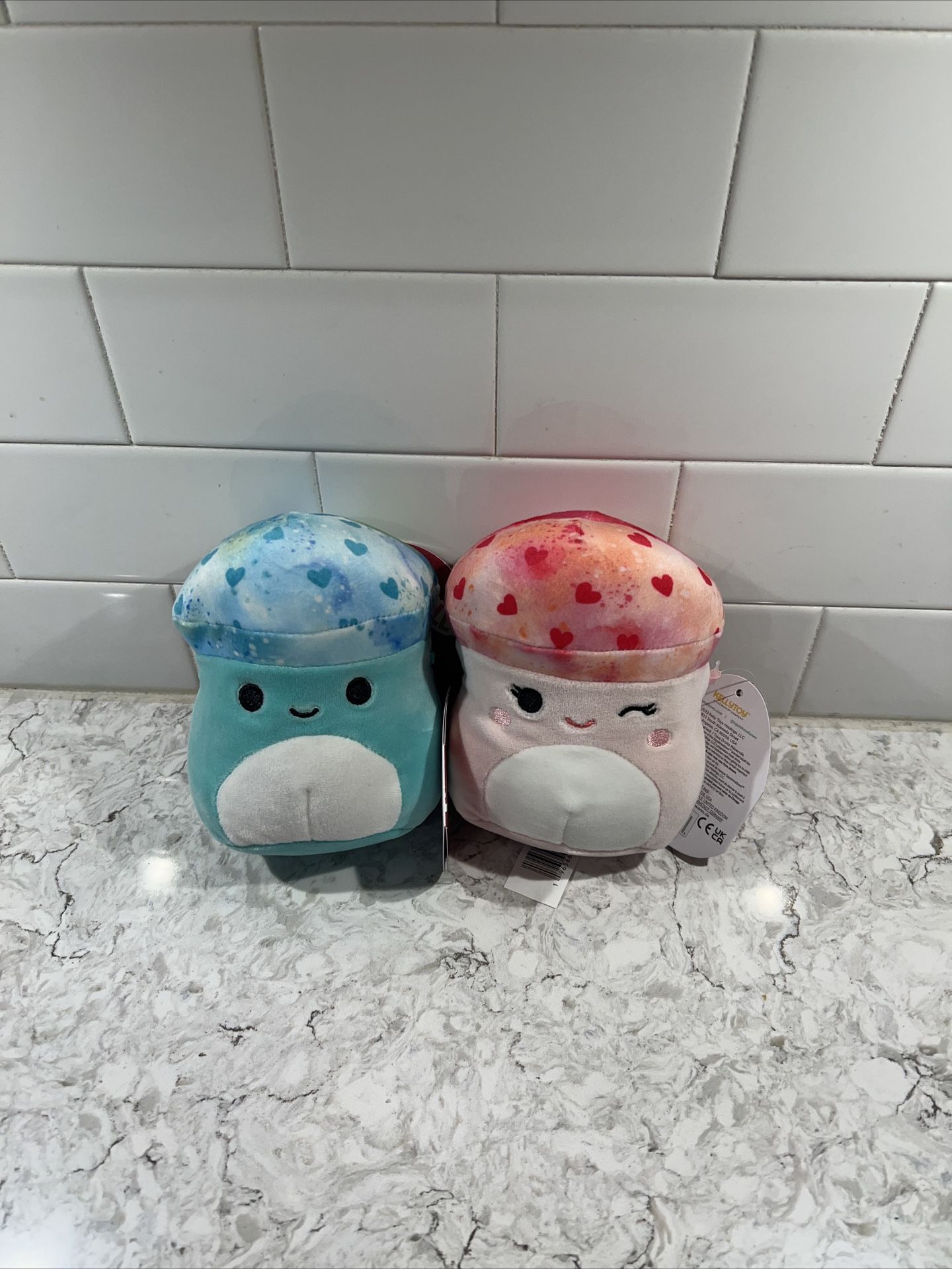 Squishmallows 5” Mully And Molly Mushroom Hearts Valentine’s Day Set Pair NWT